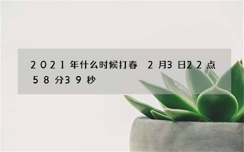 2021年什么时候打春 2月3日22点58分39秒